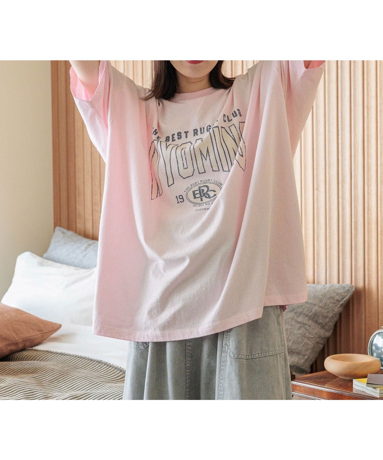 【ニコアンド/niko and】のフェードロゴチュニックTシャツ インテリア・キッズ・メンズ・レディースファッション・服の通販 founy(ファニー) 　ファッション　Fashion　レディースファッション　WOMEN　トップス・カットソー　Tops/Tshirt　シャツ/ブラウス　Shirts/Blouses　ロング / Tシャツ　T-Shirts　おすすめ　Recommend　ウォッシュ　Wash　カーゴパンツ　Cargo Pants　キャップ　Cap　スラックス　Slacks　チュニック　Tunic　ビッグ　Big　プリント　Print　メガネ　Glasses　ルーズ　Loose　ロング　Long　ヴィンテージ　Vintage　ピンク20|ID: prp329100004472037 ipo3291000000031957064