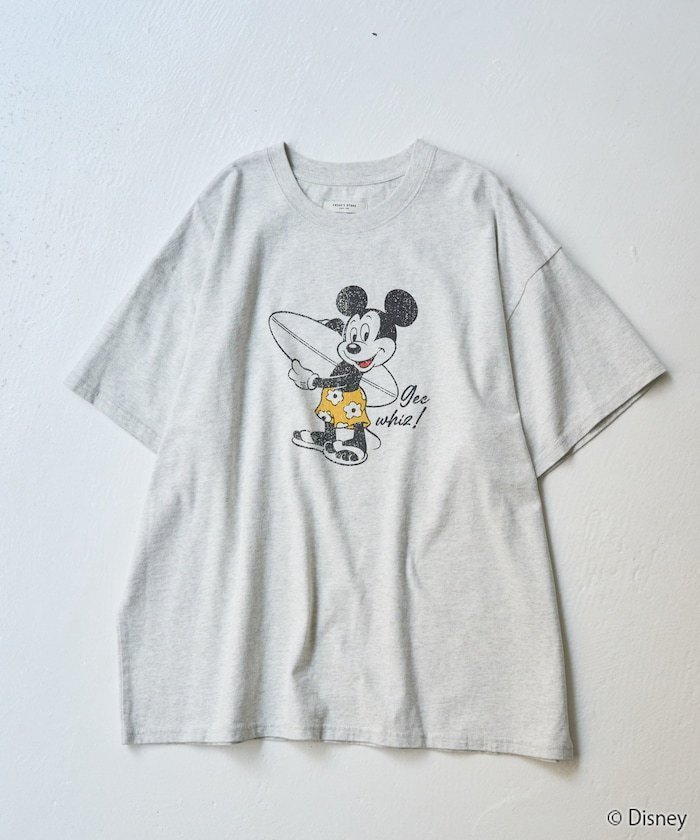 【フリークスストア/FREAK'S STORE】の別注/Mickey Mous/ミッキーマウス サーフ プリント 半袖 Tシャツ【限定展開】 25SS インテリア・キッズ・メンズ・レディースファッション・服の通販 founy(ファニー) 　ファッション　Fashion　レディースファッション　WOMEN　トップス・カットソー　Tops/Tshirt　シャツ/ブラウス　Shirts/Blouses　ロング / Tシャツ　T-Shirts　2025年　2025　2025春夏・S/S　Ss,Spring/Summer,2025　グラフィック　Graphic　ストレッチ　Stretch　スペシャル　Special　トレンド　Trend　プリント　Print　ボトム　Bottom　別注　Special Order　半袖　Short Sleeve　夏　Summer　S/S・春夏　Ss・Spring/Summer　ライトグレー|ID: prp329100004472111 ipo3291000000032357277