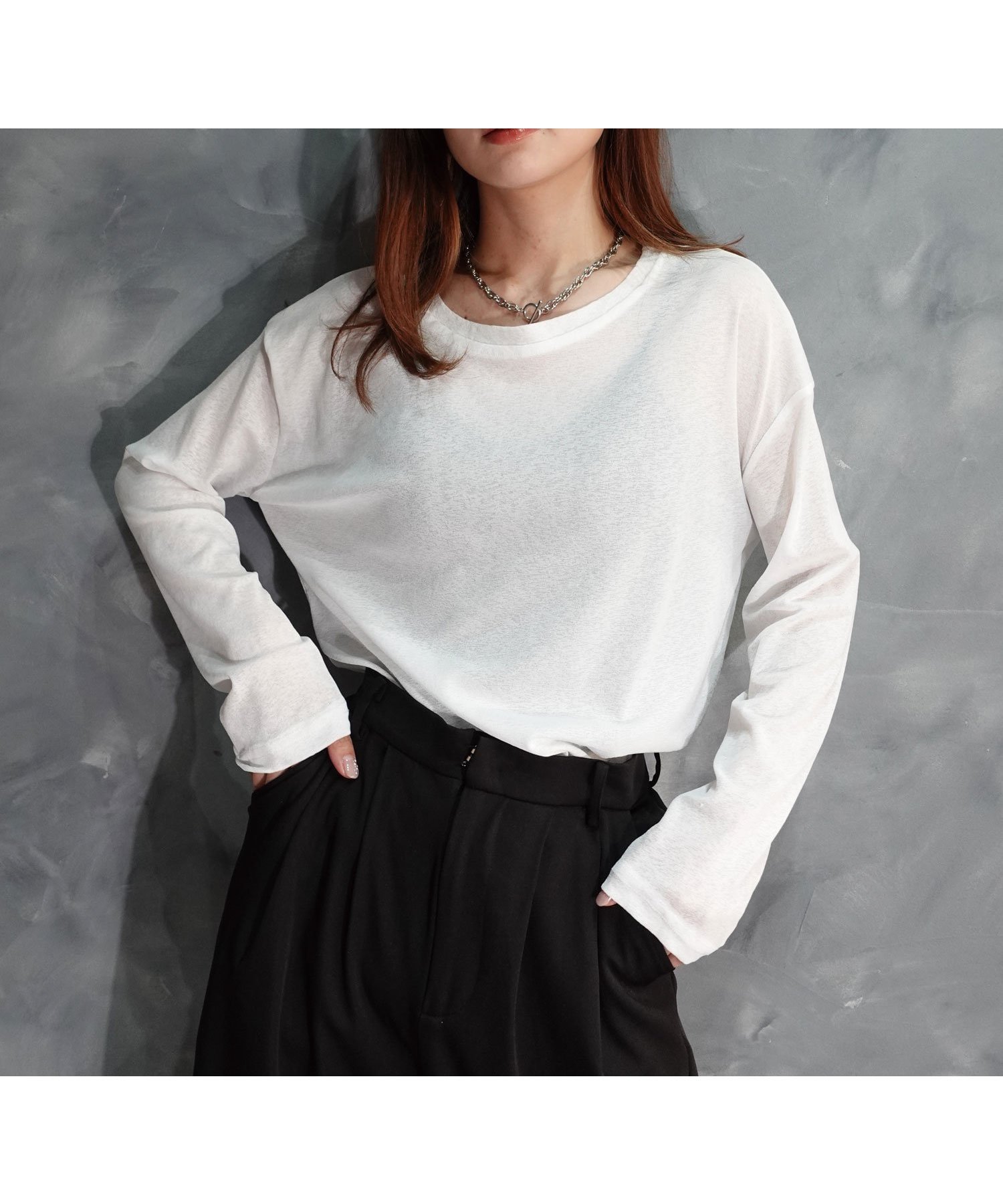 【コーナーズ/CORNERS】のシアートップス インテリア・キッズ・メンズ・レディースファッション・服の通販 founy(ファニー) 　ファッション　Fashion　レディースファッション　WOMEN　トップス・カットソー　Tops/Tshirt　インナー　Inner　トレンド　Trend　オフホワイト|ID: prp329100004472310 ipo3291000000031445491