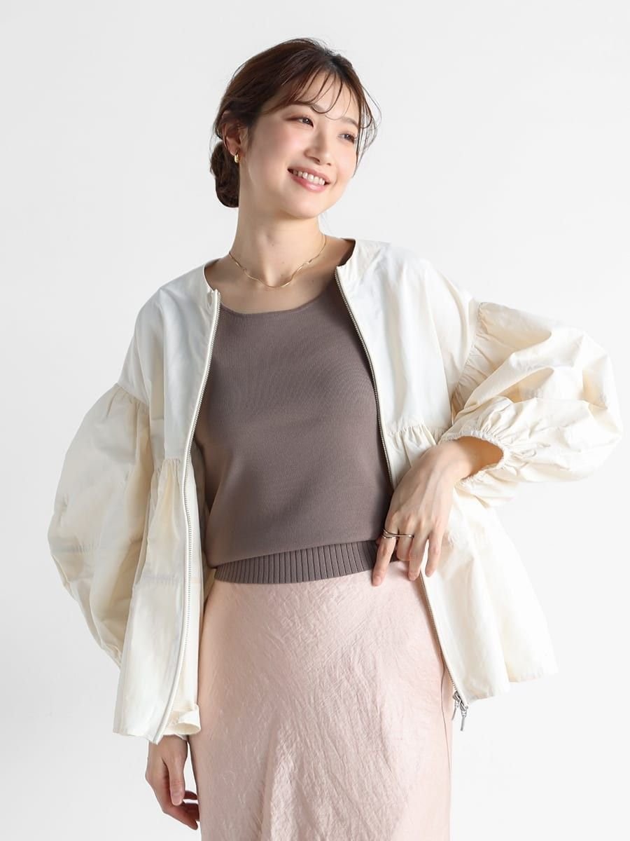 【ヴァン/Vin】のバルーンスリーブペプラムブルゾン 人気、トレンドファッション・服の通販 founy(ファニー) 　ファッション　Fashion　レディースファッション　WOMEN　アウター　Coat Outerwear　ブルゾン　Blouson/Jackets　ギャザー　Gather　ダブル　Double　ブルゾン　Blouson　 other-1|ID: prp329100004472369 ipo3291000000032207196
