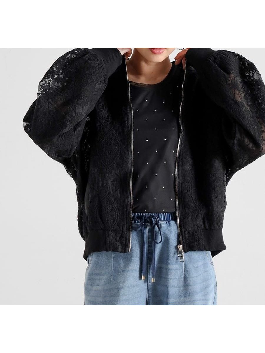 【ヴァン/Vin】のエンブロイダリーシアーブルゾン 人気、トレンドファッション・服の通販 founy(ファニー) 　ファッション　Fashion　レディースファッション　Fashion for Women　アウター　Coat / Outerwear Collection　ブルゾンジャケット・スポーティアウター　Blouson Jackets　おすすめ　Recommended / Our Picks　シアー　Sheer, See-Through　チュール　Tulip, Tulip Motif　ブルゾン　Blouson, Bomber Jacket　モノトーン　Monotone, Black and White　エレガント 上品　Elegant　 other-1|ID: prp329100004472372 ipo3291000000032449416