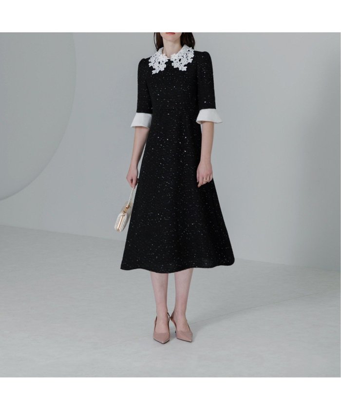 【その他のブランド/Other】のLEJA-花柄レースカラースパンコールAラインワンピースドレス 結婚式レディース インテリア・キッズ・メンズ・レディースファッション・服の通販 founy(ファニー) https://founy.com/ ファッション Fashion レディースファッション Fashion for Women ワンピース Dresses フォーマル・パーティードレス・結婚式用ドレス Elegant & Casual Dresses Aラインワンピース・フレアシルエット A-Line Dresses / Flared Silhouette Dresses エレガント 上品 Elegant オケージョン Occasion Wear スパンコール Sequins, Sequin Embellishment スリーブ Sleeve, Long Sleeve / Short Sleeve ドレス Dress, One-Piece バランス Balance, Style Balance フェミニン Feminine, Girly フォーマル Formal, Dressy マーメイド Mermaid, Fishtail Silhouette リボン Ribbon, Bow レース Lace, Lace Fabric 結婚式 Wedding 披露宴 Wedding Reception 二次会 After Party |ID: prp329100004473190 ipo3291000000032734929