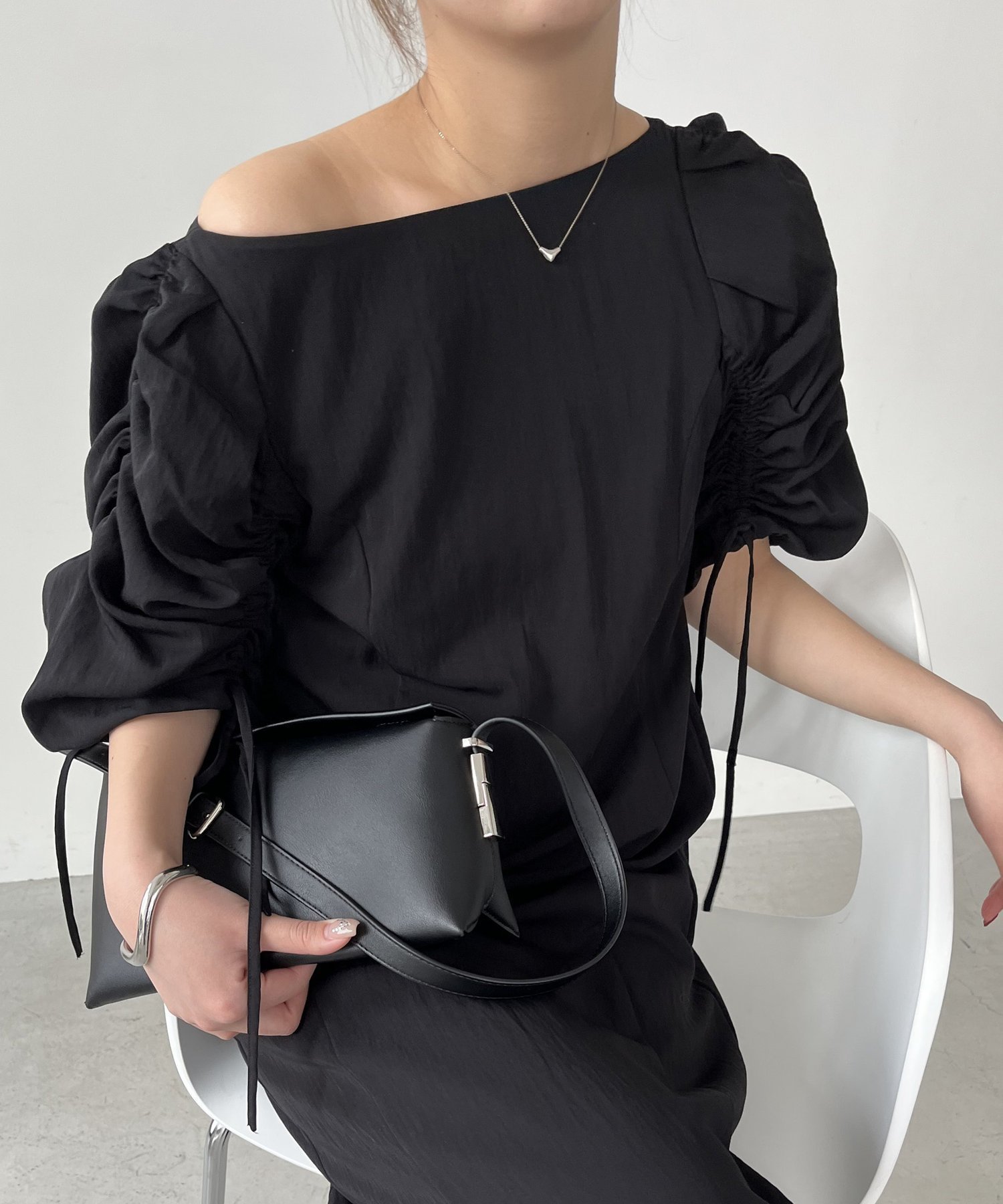 【カプリシューレマージュ/CAPRICIEUX LEMAGE】の【低身長サイズあり】パフギャザーワンピース 人気、トレンドファッション・服の通販 founy(ファニー) 　ファッション　Fashion　レディースファッション　WOMEN　ワンピース　Dress　おすすめ　Recommend　スリーブ　Sleeve　ワンショル　One Shoulder　 other-1|ID: prp329100004473282 ipo3291000000031943170