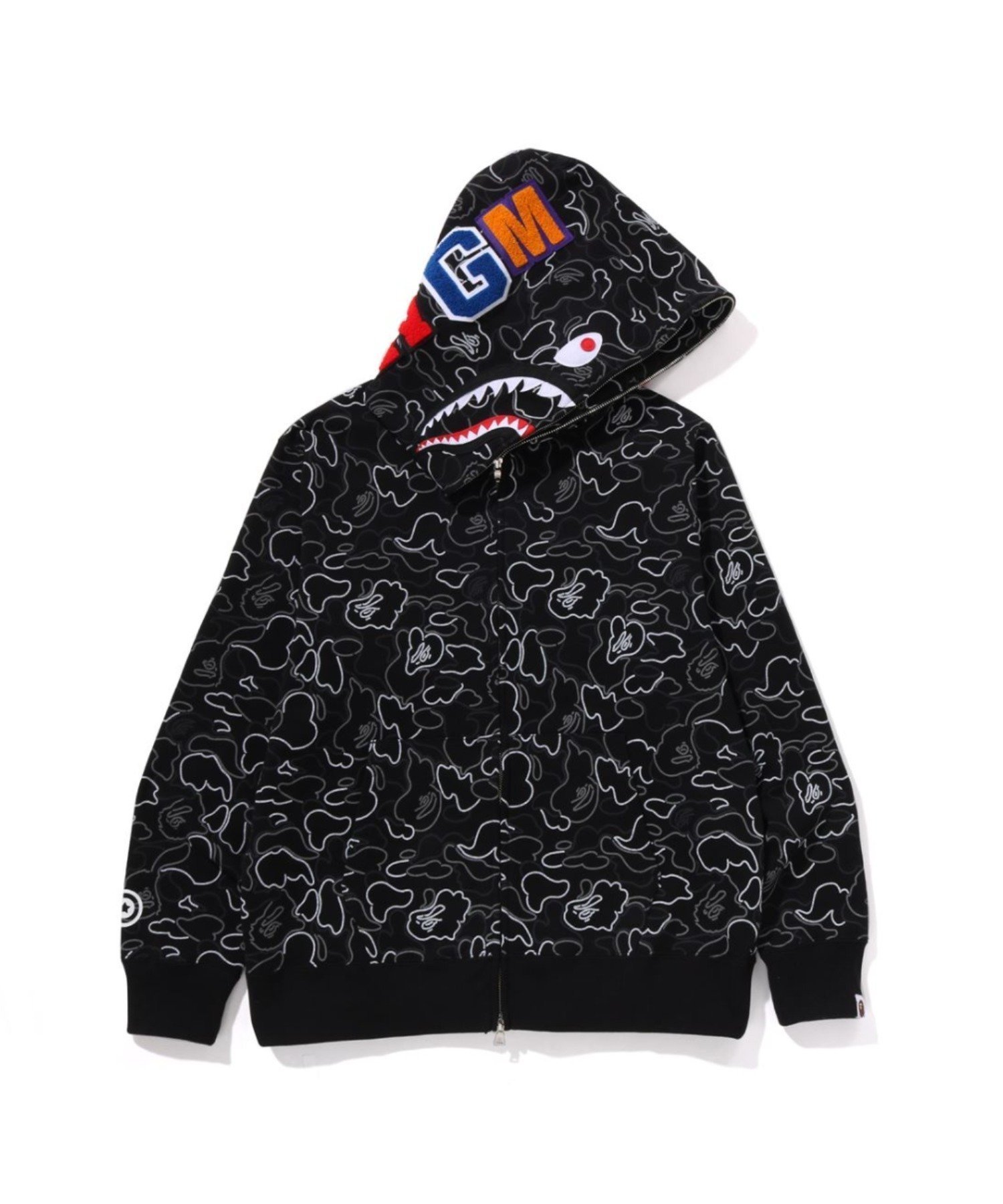 【その他のブランド/Other】のNEON CAMO SHARK FULL ZIP HOODIE インテリア・キッズ・メンズ・レディースファッション・服の通販 founy(ファニー) 　ファッション　Fashion　メンズファッション　Fashion for Men　ネオン　Neon, Neon Color　モチーフ　Motif, Design Theme　BLACK|ID: prp329100004474295 ipo3291000000033055498