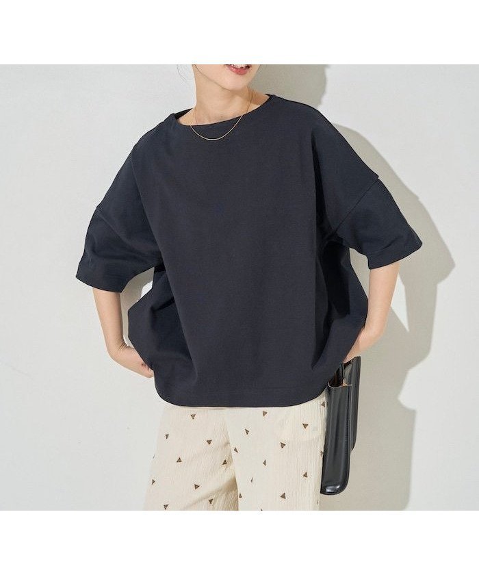 【フリークスストア/FREAK'S STORE】のボートネック バスク 半袖 Tシャツ【限定展開】 25SS インテリア・キッズ・メンズ・レディースファッション・服の通販 founy(ファニー) 　ファッション　Fashion　レディースファッション　WOMEN　トップス・カットソー　Tops/Tshirt　シャツ/ブラウス　Shirts/Blouses　ロング / Tシャツ　T-Shirts　カットソー　Cut And Sew　ショルダー　Shoulder　シンプル　Simple　ドロップ　Drop　定番　Standard　人気　Popularity　バスク　Basque　パターン　Pattern　ボトム　Bottom　半袖　Short Sleeve　無地　Plain Color　S/S・春夏　Ss・Spring/Summer　プチプライス・低価格　Affordable　夏　Summer　2025年　2025　2025春夏・S/S　Ss,Spring/Summer,2025　ブラック|ID: prp329100004474504 ipo3291000000031682345