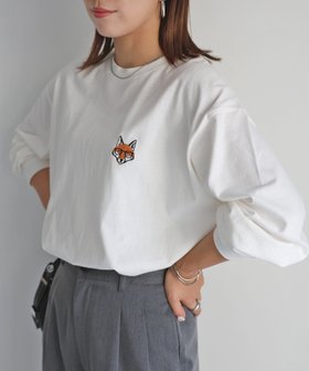 【リベリー/Riberry】のめがねキツネ胸刺繍ロンT 人気、トレンドファッション・服の通販 founy(ファニー) ファッション Fashion レディースファッション WOMEN トップス・カットソー Tops/Tshirt ロング / Tシャツ T-Shirts おすすめ Recommend インナー Inner カーゴパンツ Cargo Pants シンプル Simple スラックス Slacks デニム Denim ロング Long ワンポイント One Point 冬 Winter 夏 Summer |ID:prp329100004474598