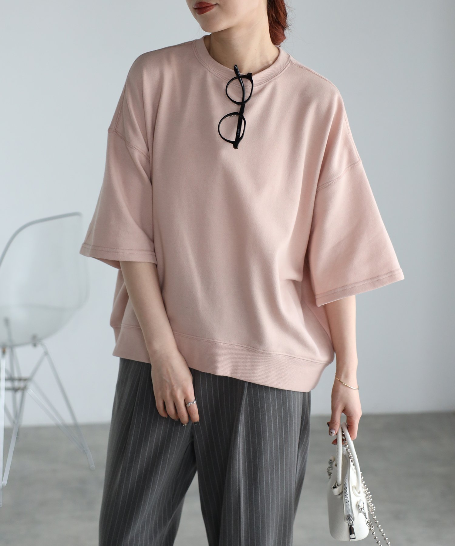 【リラクロ/relaclo】のmitis/ドロップショルダー裏毛半袖Tee インテリア・キッズ・メンズ・レディースファッション・服の通販 founy(ファニー) 　ファッション　Fashion　レディースファッション　Fashion for Women　トップス・カットソー　Cut & Sew Tops　ショルダー　Shoulder, Shoulder Strap　シンプル　Simple, Minimal　ドロップ　Drop Shoulder, Dropped Style　半袖　Short Sleeve, Half Sleeve　ライトピンク|ID: prp329100004474627 ipo3291000000033723391