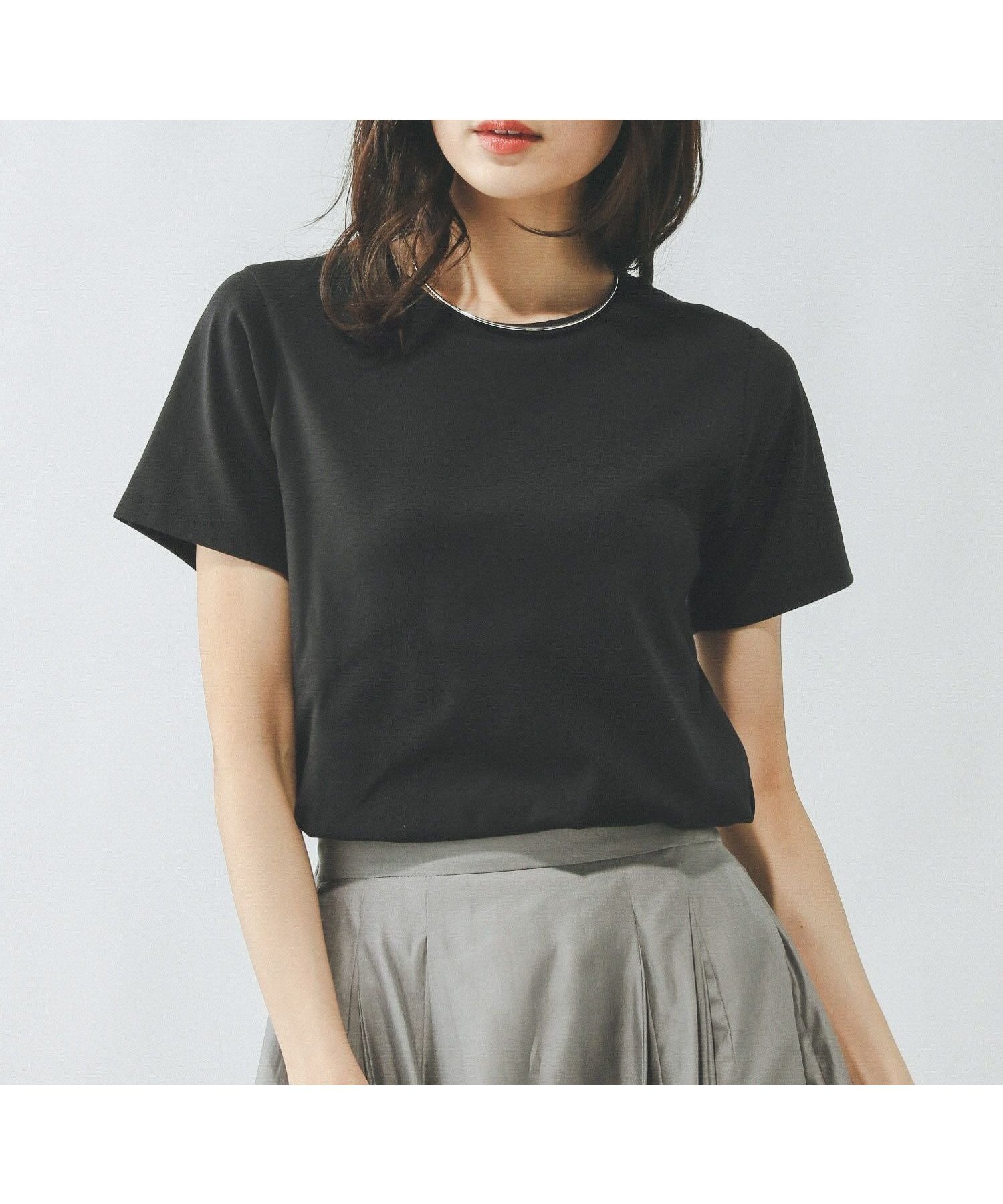 【グローバルワーク/GLOBAL WORK】のFffit エフィット/やわらかストレッチクルーネックT/291133 インテリア・キッズ・メンズ・レディースファッション・服の通販 founy(ファニー) 　ファッション　Fashion　レディースファッション　Fashion for Women　インナー　Innerwear　サロペット　Overalls, Salopette　ジャケット　Jacket, Outerwear　ストレッチ　Stretch, Stretchy Fabric　フィット　Fit, Slim Fit　吸水　Absorbent, Quick-Dry　ブラック09|ID: prp329100004474651 ipo3291000000033724410
