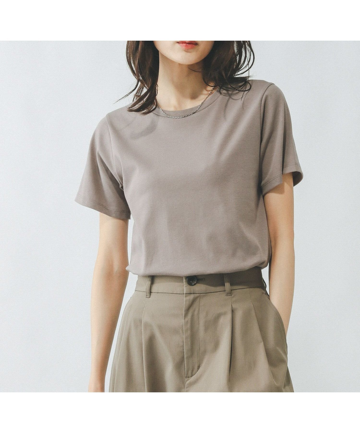 【グローバルワーク/GLOBAL WORK】のFffit エフィット/やわらかストレッチクルーネックT/291133 インテリア・キッズ・メンズ・レディースファッション・服の通販 founy(ファニー) 　ファッション　Fashion　レディースファッション　Fashion for Women　インナー　Innerwear　サロペット　Overalls, Salopette　ジャケット　Jacket, Outerwear　ストレッチ　Stretch, Stretchy Fabric　フィット　Fit, Slim Fit　吸水　Absorbent, Quick-Dry　グレイッシュモカ56|ID: prp329100004474651 ipo3291000000033724414