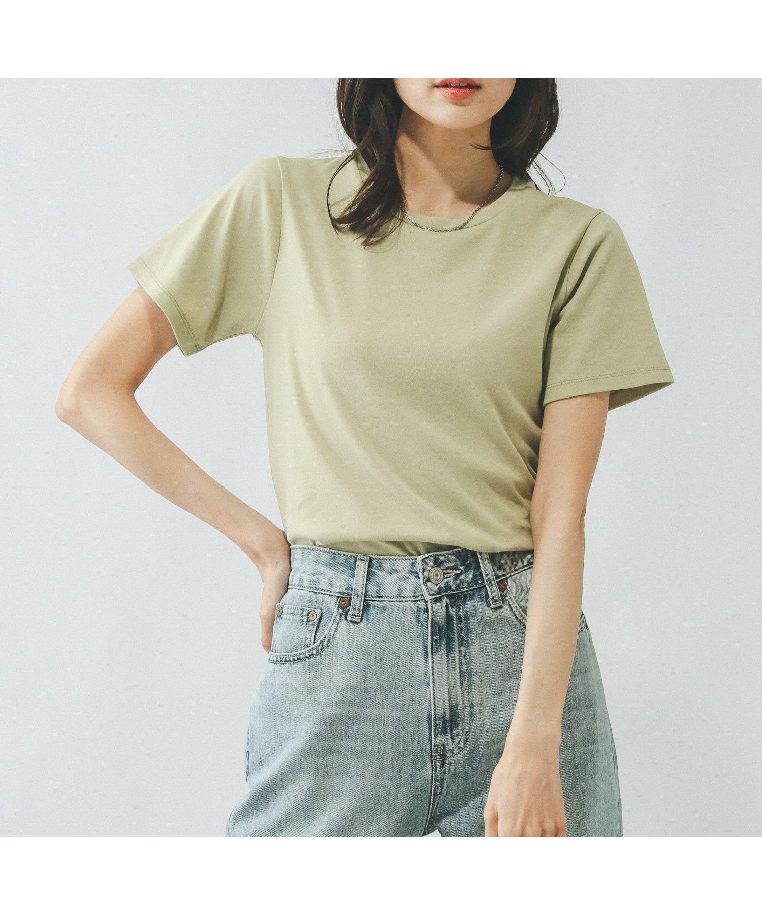 【グローバルワーク/GLOBAL WORK】のFffit エフィット/やわらかストレッチクルーネックT/291133 インテリア・キッズ・メンズ・レディースファッション・服の通販 founy(ファニー) 　ファッション　Fashion　レディースファッション　Fashion for Women　インナー　Innerwear　サロペット　Overalls, Salopette　ジャケット　Jacket, Outerwear　ストレッチ　Stretch, Stretchy Fabric　フィット　Fit, Slim Fit　吸水　Absorbent, Quick-Dry　アッシュミント72|ID: prp329100004474651 ipo3291000000033724416