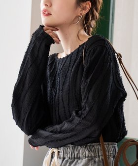 【コーエン/COEN】の【再入荷・新色登場】ウェーブデザイン カットジャガード クルーネックTシャツ 人気、トレンドファッション・服の通販 founy(ファニー) ファッション Fashion レディースファッション Fashion for Women トップス・カットソー Cut & Sew Tops シャツ・ブラウス・オフィスカジュアル Elegant Blouses & Button-Ups ロングTシャツ・Tシャツ Longline T-Shirts & Tees インナー Innerwear カットジャガード Cut Jacquard キャミ Camisole, Cami Top ジャカード／ジャガード Jacquard, Woven Pattern フリンジ Fringe, Tassel 人気 Popular, Best Seller 再入荷 Restock / Back in Stock |ID:prp329100004474705