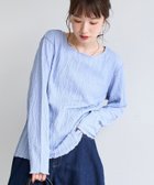 【コーエン/COEN】の【再入荷・新色登場】ウェーブデザイン カットジャガード クルーネックTシャツ 人気、トレンドファッション・服の通販 founy(ファニー) ファッション Fashion レディースファッション Fashion for Women トップス・カットソー Cut & Sew Tops シャツ・ブラウス・オフィスカジュアル Elegant Blouses & Button-Ups ロングTシャツ・Tシャツ Longline T-Shirts & Tees インナー Innerwear カットジャガード Cut Jacquard キャミ Camisole, Cami Top ジャカード／ジャガード Jacquard, Woven Pattern フリンジ Fringe, Tassel 人気 Popular, Best Seller 再入荷 Restock / Back in Stock thumbnail LT.BLUE|ID: prp329100004474705 ipo3291000000033633090