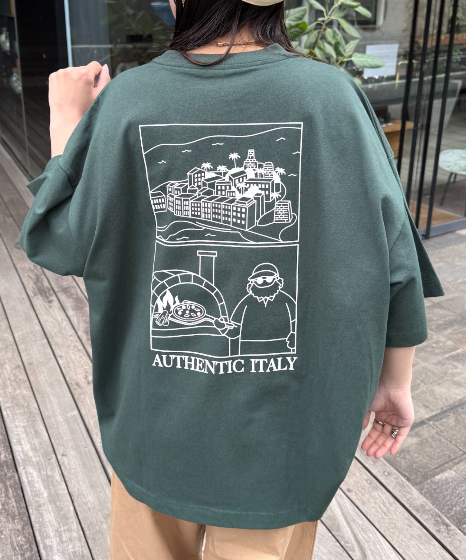 【チャオパニックティピー/CIAOPANIC TYPY】の【ojisan】ユニセックスワンポイントサガラ刺繍半袖Tee インテリア・キッズ・メンズ・レディースファッション・服の通販 founy(ファニー) 　ファッション　Fashion　レディースファッション　Fashion for Women　トップス・カットソー　Cut & Sew Tops　カーゴパンツ　Cargo Pants, Utility Pants　スラックス　Slacks, Dress Pants　デニム　Denim, Jeans Material　トレンド　Trend, Trending Now　プリント　Print, Printed Pattern　半袖　Short Sleeve, Half Sleeve　ワイド　Wide, Wide Fit　おすすめ　Recommended / Our Picks　グリーンその他1|ID: prp329100004474787 ipo3291000000033041144