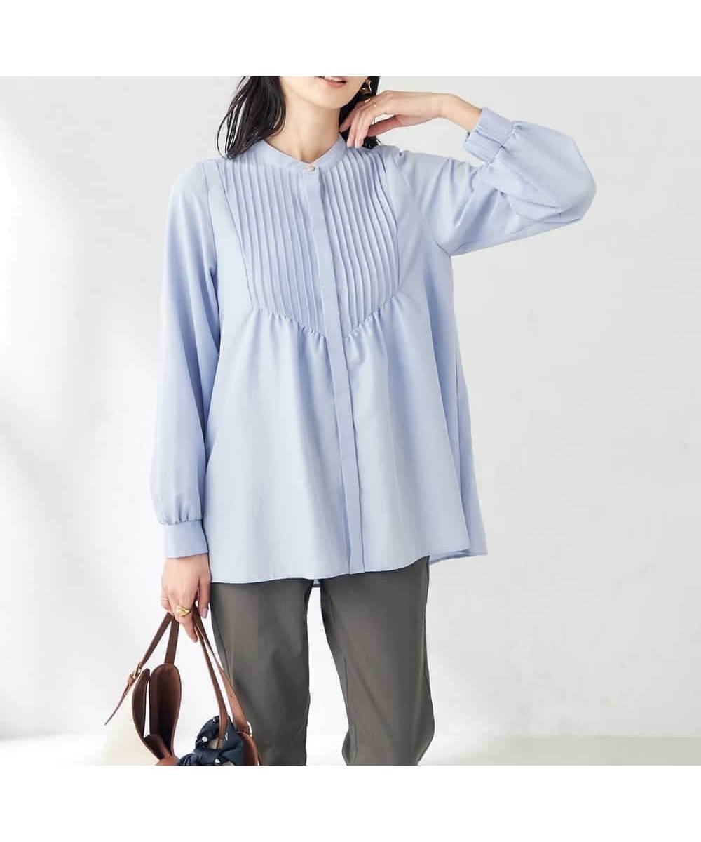 【アー ヴェー ヴェー/a.v.v】のピンタックフレアブラウス 人気、トレンドファッション・服の通販 founy(ファニー) 　ファッション　Fashion　レディースファッション　WOMEN　トップス・カットソー　Tops/Tshirt　シャツ/ブラウス　Shirts/Blouses　春　Spring　切替　Switching　デニム　Denim　トレンド　Trend　フレア　Flare　ボトム　Bottom　再入荷　Restock/Back In Stock/Re Arrival　おすすめ　Recommend　 other-1|ID: prp329100004474946 ipo3291000000031998299