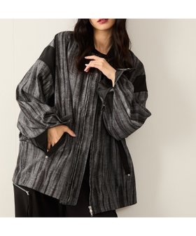 【ジュンレッド/JUNRed / MEN】 【セットアップ対応】ラビングストライプリブカラーブルゾン人気、トレンドファッション・服の通販 founy(ファニー) ファッション Fashion メンズファッション MEN セットアップ Setup/Men カフス Cuffs ストライプ Stripe ストレート Straight セットアップ Set Up ドレープ Drape ポケット Pocket モノトーン Monotone ルーズ Loose |ID:prp329100004475638