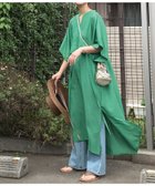 【コーナーズ/CORNERS】のCORNERS by KR スラブジョーゼットカフタンシャツワンピース グリーン|ID: prp329100004475674 ipo3291000000031952239