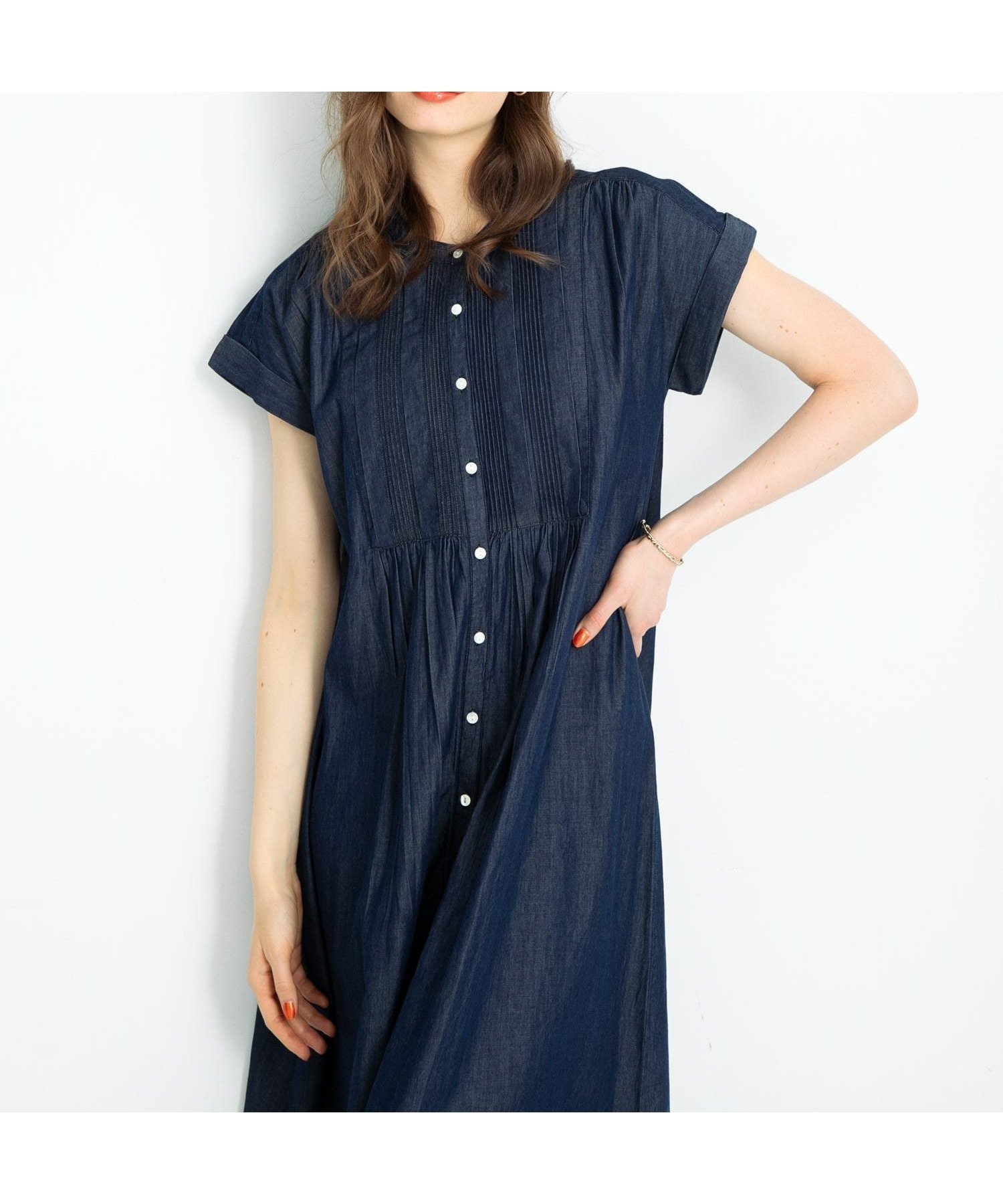 【サニーレーベル/Sonny Label / URBAN RESEARCH】のデニムピンタックヨークフレンチワンピース インテリア・キッズ・メンズ・レディースファッション・服の通販 founy(ファニー) 　ファッション　Fashion　レディースファッション　WOMEN　ワンピース　Dress　2025年　2025　2025春夏・S/S　Ss,Spring/Summer,2025　おすすめ　Recommend　インド　India　シューズ　Shoes　シンプル　Simple　デニム　Denim　エレガント 上品　Elegant　夏　Summer　S/S・春夏　Ss・Spring/Summer　インディゴ|ID: prp329100004475951 ipo3291000000031944118