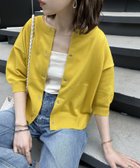 【ディスコート/Discoat】の【WEB限定】ライトスポンディッシュ半袖カーディガン イエロー|ID: prp329100004476095 ipo3291000000031677517
