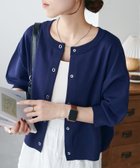 【ディスコート/Discoat】の【WEB限定】ライトスポンディッシュ半袖カーディガン ネイビー|ID: prp329100004476095 ipo3291000000031677526
