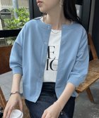 【ディスコート/Discoat】の【新色追加/夏の羽織に♪】ライトスポンディッシュ半袖カーディガン《WEB限定》 サックスブルー|ID: prp329100004476095 ipo3291000000032206494