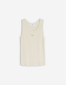 【メゾン キツネ/MAISON KITSUNE】のMaison Kitsune/BABY FOX PATCH RIBBED TANK TOP 人気、トレンドファッション・服の通販 founy(ファニー) ファッション Fashion レディースファッション WOMEN ワンピース Dress スタンダード Standard パッチ Patch 夏 Summer S/S・春夏 Ss・Spring/Summer 無地 Plain Color |ID:prp329100004476141