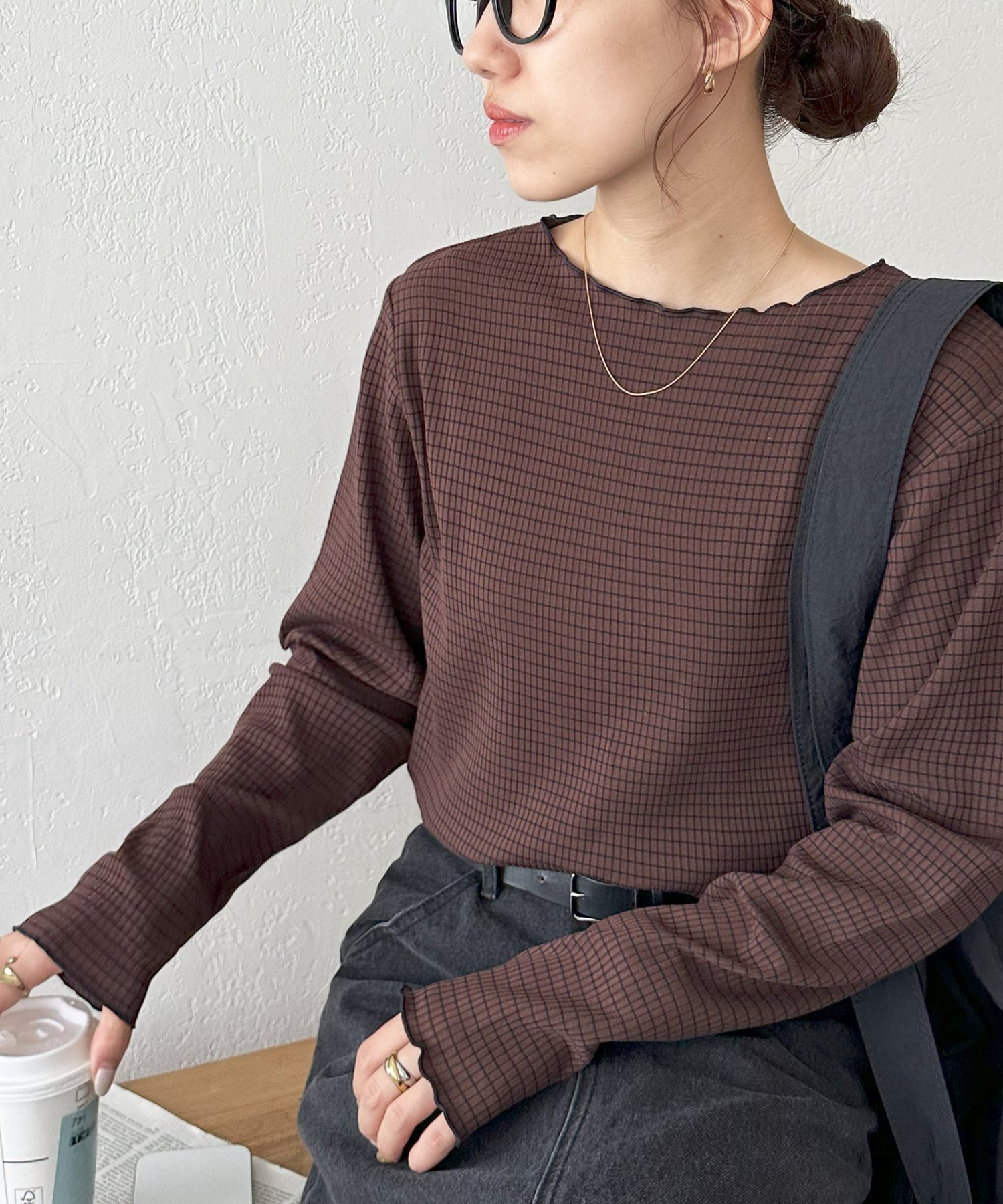 【ディスコート/Discoat】の【万能インナー/18色展開】前後2WAYリブメローロングスリーブ《WEB限定》 インテリア・キッズ・メンズ・レディースファッション・服の通販 founy(ファニー) 　ファッション　Fashion　レディースファッション　WOMEN　インナー　Inner　コンパクト　Compact　スリーブ　Sleeve　ロング　Long　ブラウンその他1|ID: prp329100004476316 ipo3291000000031799261