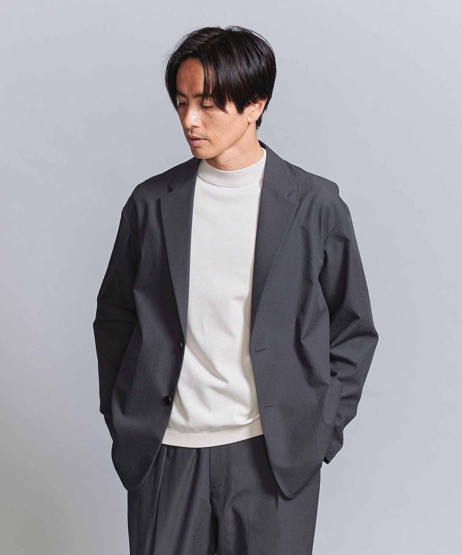 【ビューティ&ユース ユナイテッドアローズ/BEAUTY&YOUTH / UNITED ARROWS / MEN】のKOMATSU PACK 2ボタン リラックスシルエット ジャケット -セットアップ対応 撥水機能- インテリア・キッズ・メンズ・レディースファッション・服の通販 founy(ファニー) 　ファッション　Fashion　メンズファッション　MEN　セットアップ　Setup/Men　エレガント 上品　Elegant　春　Spring　ジャケット　Jacket　スポーツ　Sports　セットアップ　Set Up　フロント　Front　ポケット　Pocket　別注　Special Order　リラックス　Relax　S/S・春夏　Ss・Spring/Summer　夏　Summer　DK.GRAY|ID: prp329100004476710 ipo3291000000031970533