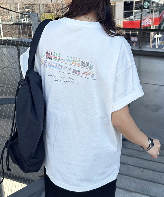 【ディスコート/Discoat】の【ユニセックス】グローサリーバックプリントTシャツ インテリア・キッズ・メンズ・レディースファッション・服の通販 founy(ファニー) https://founy.com/ ファッション Fashion レディースファッション WOMEN トップス・カットソー Tops/Tshirt シャツ/ブラウス Shirts/Blouses ロング / Tシャツ T-Shirts バッグ Bag イラスト Illustration フロント Front プリント Print リラックス Relax |ID: prp329100004476815 ipo3291000000031998067