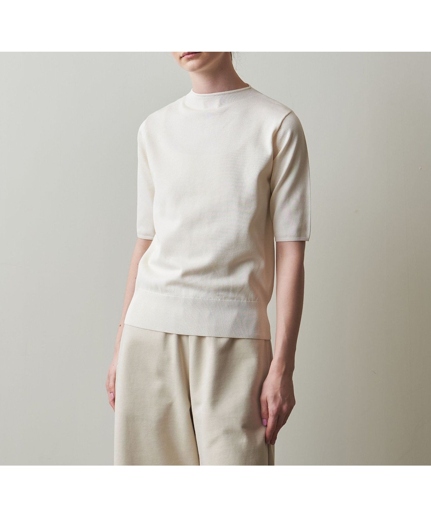 【ビューティ&ユース ユナイテッドアローズ/BEAUTY&YOUTH / UNITED ARROWS】のSteven Alan ボトルネック ハーフスリーブ ニット インテリア・キッズ・メンズ・レディースファッション・服の通販 founy(ファニー) 　ファッション　Fashion　レディースファッション　WOMEN　トップス・カットソー　Tops/Tshirt　ニット　Knit Tops　インナー　Inner　カーディガン　Cardigan　ジャケット　Jacket　スリーブ　Sleeve　ハーフ　Half　ボトルネック　Bottleneck　OFF WHITE|ID: prp329100004476835 ipo3291000000031891922
