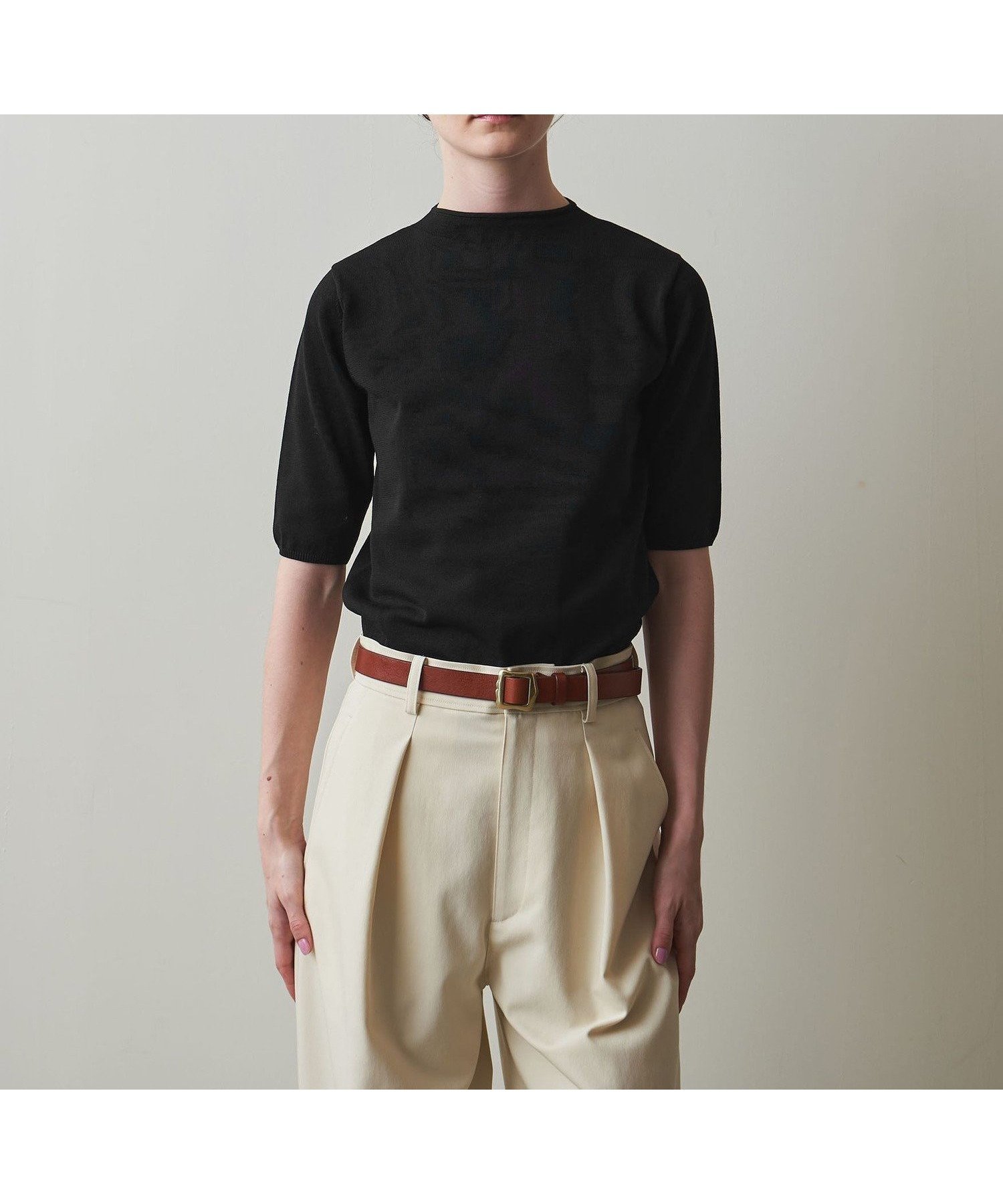 【ビューティ&ユース ユナイテッドアローズ/BEAUTY&YOUTH / UNITED ARROWS】のSteven Alan ボトルネック ハーフスリーブ ニット インテリア・キッズ・メンズ・レディースファッション・服の通販 founy(ファニー) 　ファッション　Fashion　レディースファッション　WOMEN　トップス・カットソー　Tops/Tshirt　ニット　Knit Tops　インナー　Inner　カーディガン　Cardigan　ジャケット　Jacket　スリーブ　Sleeve　ハーフ　Half　ボトルネック　Bottleneck　BLACK|ID: prp329100004476835 ipo3291000000031891924