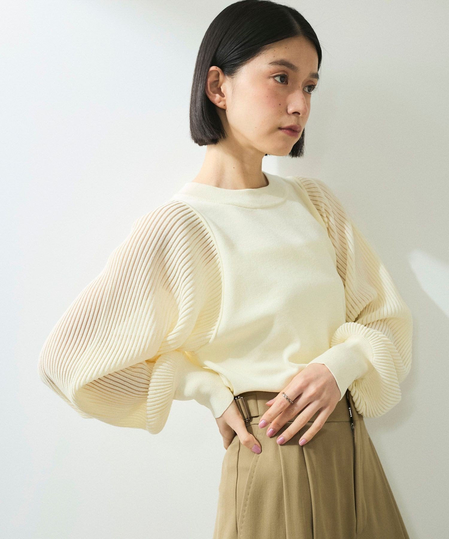 【アダム エ ロペ/ADAM ET ROPE'】の【WEB限定】パフスリーブニットプルオーバー 人気、トレンドファッション・服の通販 founy(ファニー) 　ファッション　Fashion　レディースファッション　WOMEN　トップス・カットソー　Tops/Tshirt　ニット　Knit Tops　プルオーバー　Pullover　アクセサリー　Accessories　春　Spring　シンプル　Simple　ストライプ　Stripe　スラックス　Slacks　スリーブ　Sleeve　タイトスカート　Tight Skirt　デニム　Denim　フィット　Fit　フェミニン　Feminine　フォルム　Form　ボトム　Bottom　ポケット　Pocket　S/S・春夏　Ss・Spring/Summer　おすすめ　Recommend　夏　Summer　エレガント 上品　Elegant　2025年　2025　2025春夏・S/S　Ss,Spring/Summer,2025　 other-1|ID: prp329100004476991 ipo3291000000031996983