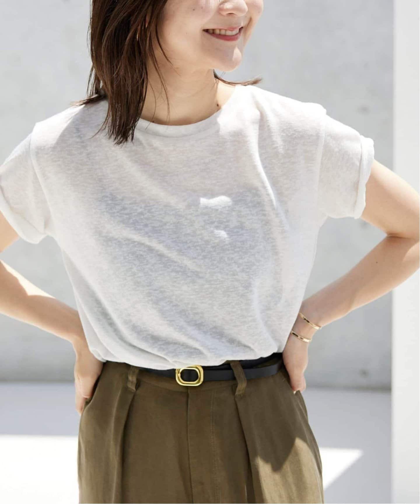 【スローブ イエナ/SLOBE IENA】の《追加》スラブ5分袖TEE インテリア・キッズ・メンズ・レディースファッション・服の通販 founy(ファニー) 　ファッション　Fashion　レディースファッション　Ladies' Fashion Online　トップス・カットソー　Tops/Tshirt　2025年　2025　2025春夏・S/S　Ss,Spring/Summer,2025　オレンジ　Orange　ホワイト|ID: prp329100004477045 ipo3291000000032395873