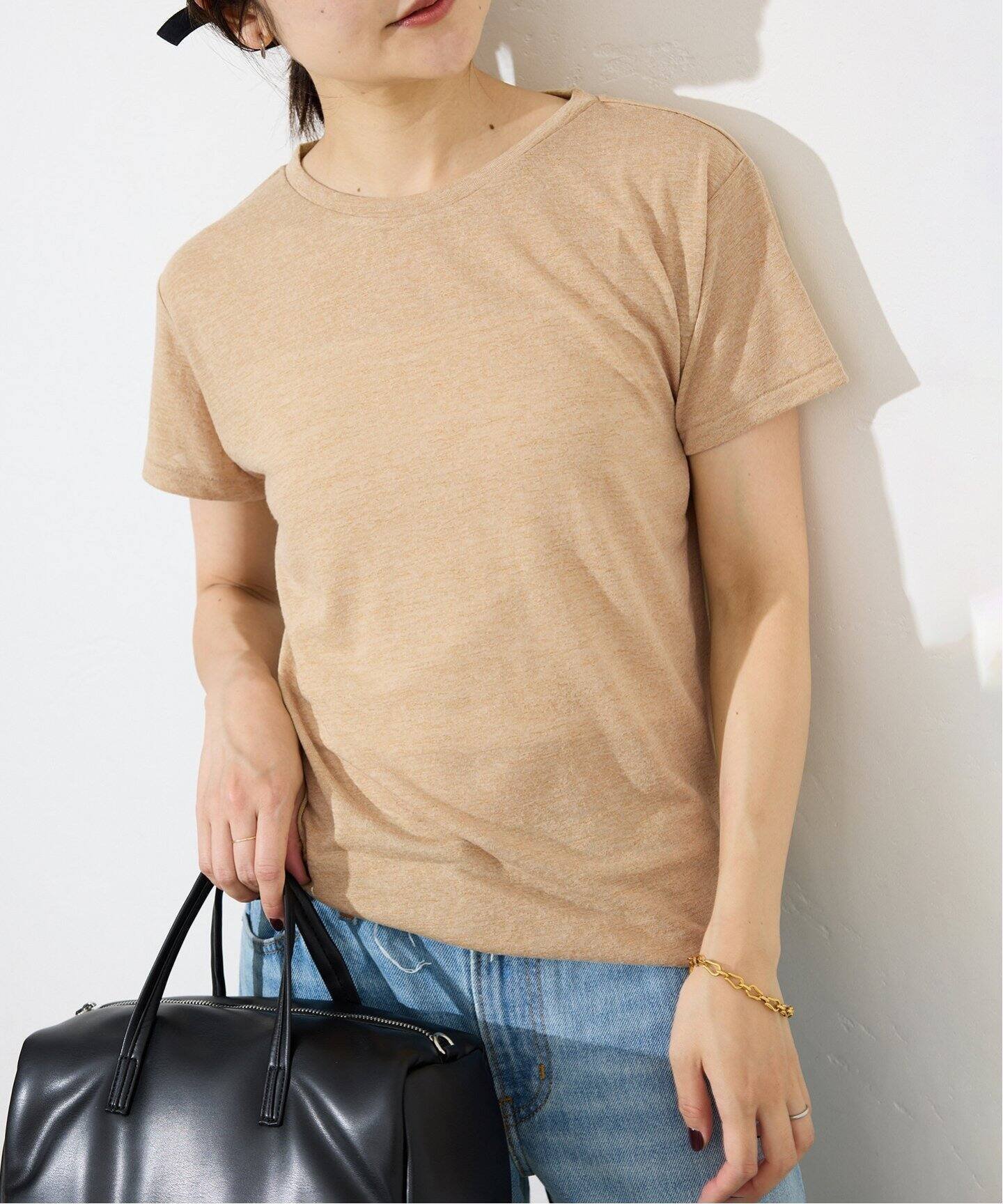 【スローブ イエナ/SLOBE IENA】の《追加》スラブ5分袖TEE インテリア・キッズ・メンズ・レディースファッション・服の通販 founy(ファニー) 　ファッション　Fashion　レディースファッション　Fashion for Women　トップス・カットソー　Cut & Sew Tops　2025年　2025　2025春夏・S/S　Spring/Summer 2025 SS25　オレンジ　Orange　ベージュ|ID: prp329100004477045 ipo3291000000033539966