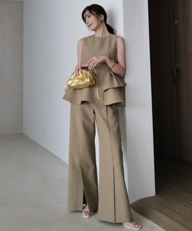 【アニュアンス/anuans】のセンタースリットワイドパンツ 人気、トレンドファッション・服の通販 founy(ファニー) ファッション Fashion レディースファッション Fashion for Women パンツ Pants & Trousers ストレート Straight, Straight Cut スリット Slit, Slit Detail センター Center, Center Line ドレープ Drape, Draping Fabric |ID:prp329100004477434