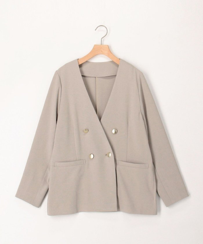【ノーリーズ/NOLLEY'S】の《セットアップ対応》ハイストレッチカルゼワッシャーノーカラージャケット インテリア・キッズ・メンズ・レディースファッション・服の通販 founy(ファニー) https://founy.com/ ファッション Fashion レディースファッション Ladies' Fashion Online アウター Coat Outerwear ジャケット Jackets ノーカラージャケット No Collar Leather Jackets ジャケット Jacket ストレッチ Stretch セットアップ Set Up 人気 Popularity 長袖 Long Sleeve メタル Metal おすすめ Recommend 2025年 2025 2025春夏・S/S Ss,Spring/Summer,2025 |ID: prp329100004477484 ipo3291000000032432972