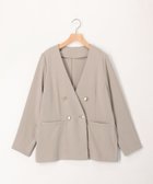【ノーリーズ/NOLLEY'S】の《セットアップ対応》ハイストレッチカルゼワッシャーノーカラージャケット グレイッシュベージュ|ID: prp329100004477484 ipo3291000000032432974