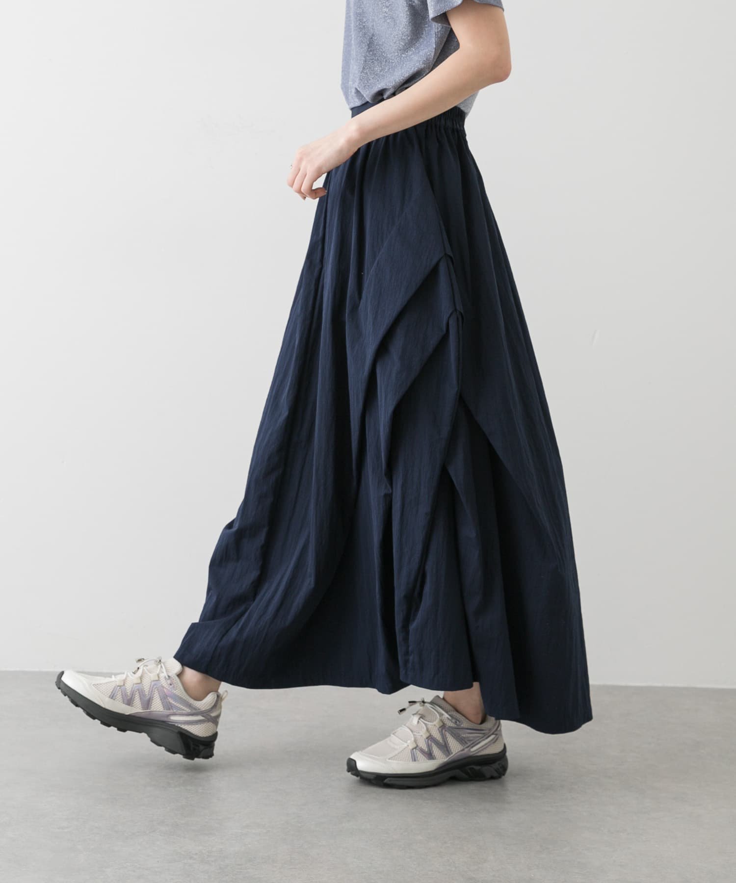 【センスオブプレイス/SENSE OF PLACE by URBAN RESEARCH】のサイドタックギャザースカート インテリア・キッズ・メンズ・レディースファッション・服の通販 founy(ファニー) 　ファッション　Fashion　レディースファッション　WOMEN　スカート　Skirt　2025年　2025　2025春夏・S/S　Ss,Spring/Summer,2025　おすすめ　Recommend　カットソー　Cut And Sew　ギャザー　Gather　コンパクト　Compact　エレガント 上品　Elegant　夏　Summer　S/S・春夏　Ss・Spring/Summer　NAVY|ID: prp329100004477613 ipo3291000000031996174