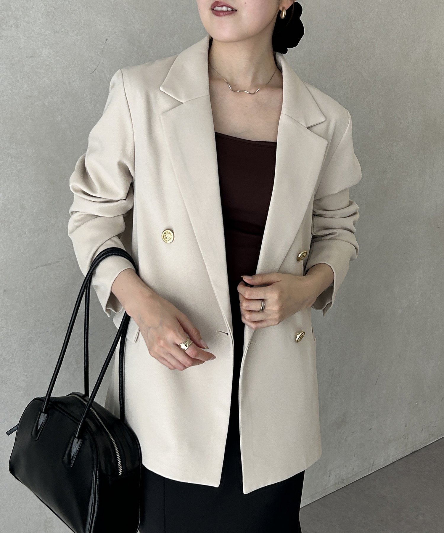 【ゼヴォン/Thevon】のGOLDボタンテーラードジャケット インテリア・キッズ・メンズ・レディースファッション・服の通販 founy(ファニー) 　ファッション　Fashion　レディースファッション　WOMEN　アウター　Coat Outerwear　ジャケット　Jackets　テーラードジャケット　Tailored Jackets　2025年　2025　2025春夏・S/S　Ss,Spring/Summer,2025　ジャケット　Jacket　スタイリッシュ　Stylish　ストライプ　Stripe　スラックス　Slacks　デニム　Denim　エレガント 上品　Elegant　定番　Standard　春　Spring　羽織　Haori　エクリュ|ID: prp329100004477614 ipo3291000000031959418