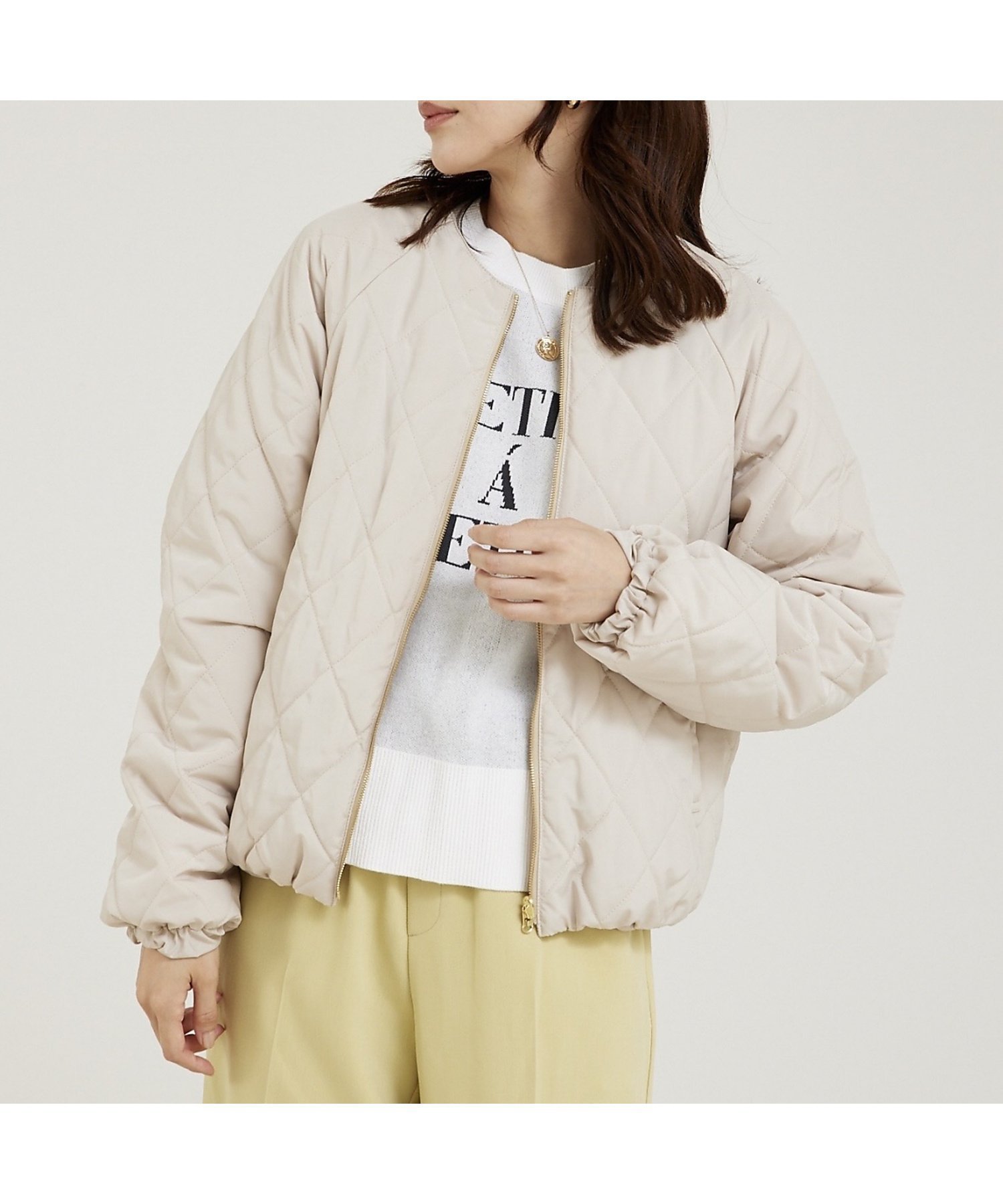【アバハウスマヴィ/abahouse mavie】のキルトリバーシブルブルゾン インテリア・キッズ・メンズ・レディースファッション・服の通販 founy(ファニー) 　ファッション　Fashion　レディースファッション　WOMEN　アウター　Coat Outerwear　ブルゾン　Blouson/Jackets　おすすめ　Recommend　キルティング　Quilting　キルト　Quilt　ジップ　Zip　ストレート　Straight　タフタ　Taffeta　ブルゾン　Blouson　ワイド　Wide　エレガント 上品　Elegant　人気　Popularity　定番　Standard　ビジネス 仕事 通勤　Business　アイボリー|ID: prp329100004477623 ipo3291000000031565162