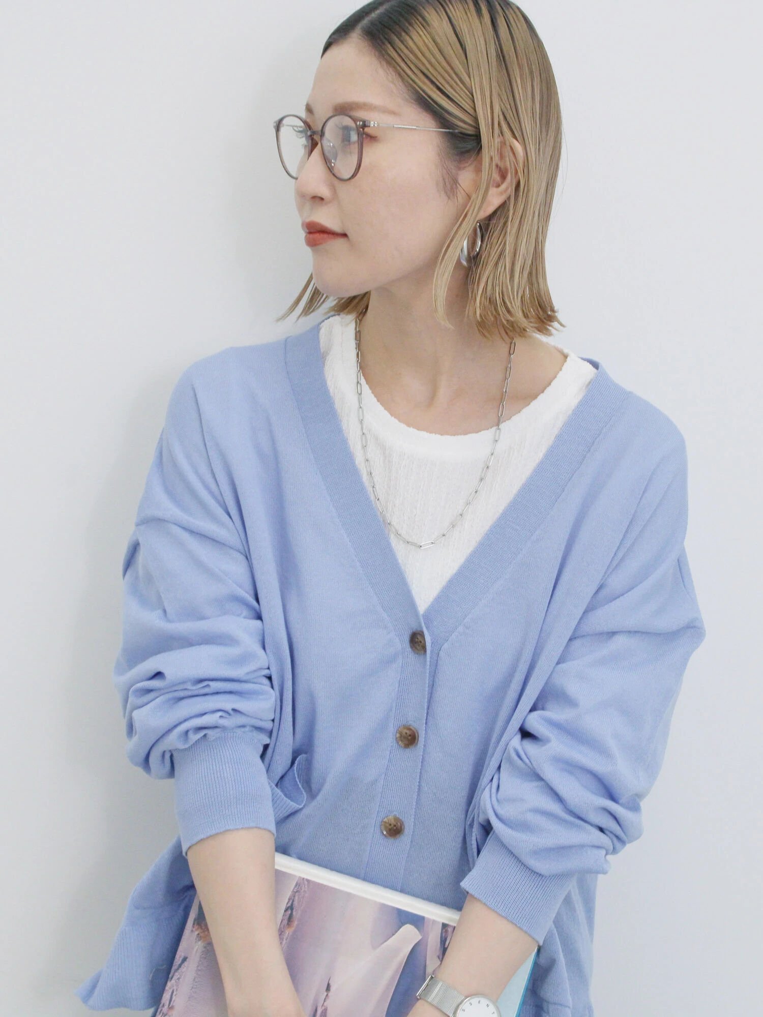 【サマンサモスモス/Samansa Mos2】のマルチスタイルVネックカーディガン インテリア・キッズ・メンズ・レディースファッション・服の通販 founy(ファニー) 　ファッション　Fashion　レディースファッション　WOMEN　トップス・カットソー　Tops/Tshirt　カーディガン　Cardigans　Vネック　V-Neck　カーディガン　Cardigan　スリット　Slit　ブルー|ID: prp329100004477658 ipo3291000000031938263