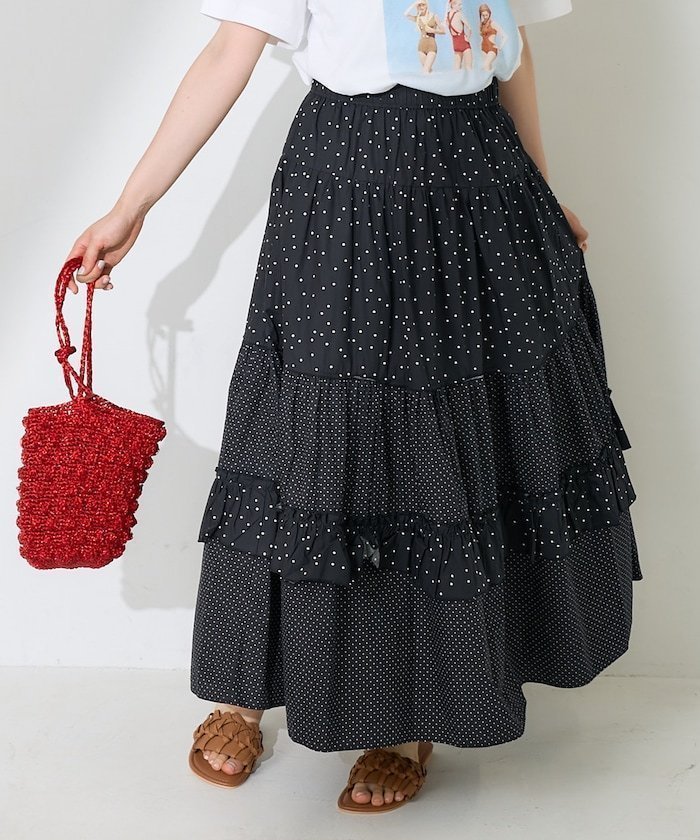 【フリークスストア/FREAK'S STORE】のドットコンビ ティアードスカート 25SS インテリア・キッズ・メンズ・レディースファッション・服の通販 founy(ファニー) https://founy.com/ ファッション Fashion レディースファッション WOMEN スカート Skirt ティアードスカート Tiered Skirts 2025年 2025 2025春夏・S/S Ss,Spring/Summer,2025 ガーリー Girly コンビ Combination シンプル Simple ティアードスカート Tiered Skirt ドット Dot フレア Flare リメイク Remake 夏 Summer 春 Spring S/S・春夏 Ss・Spring/Summer |ID: prp329100004477697 ipo3291000000031996232