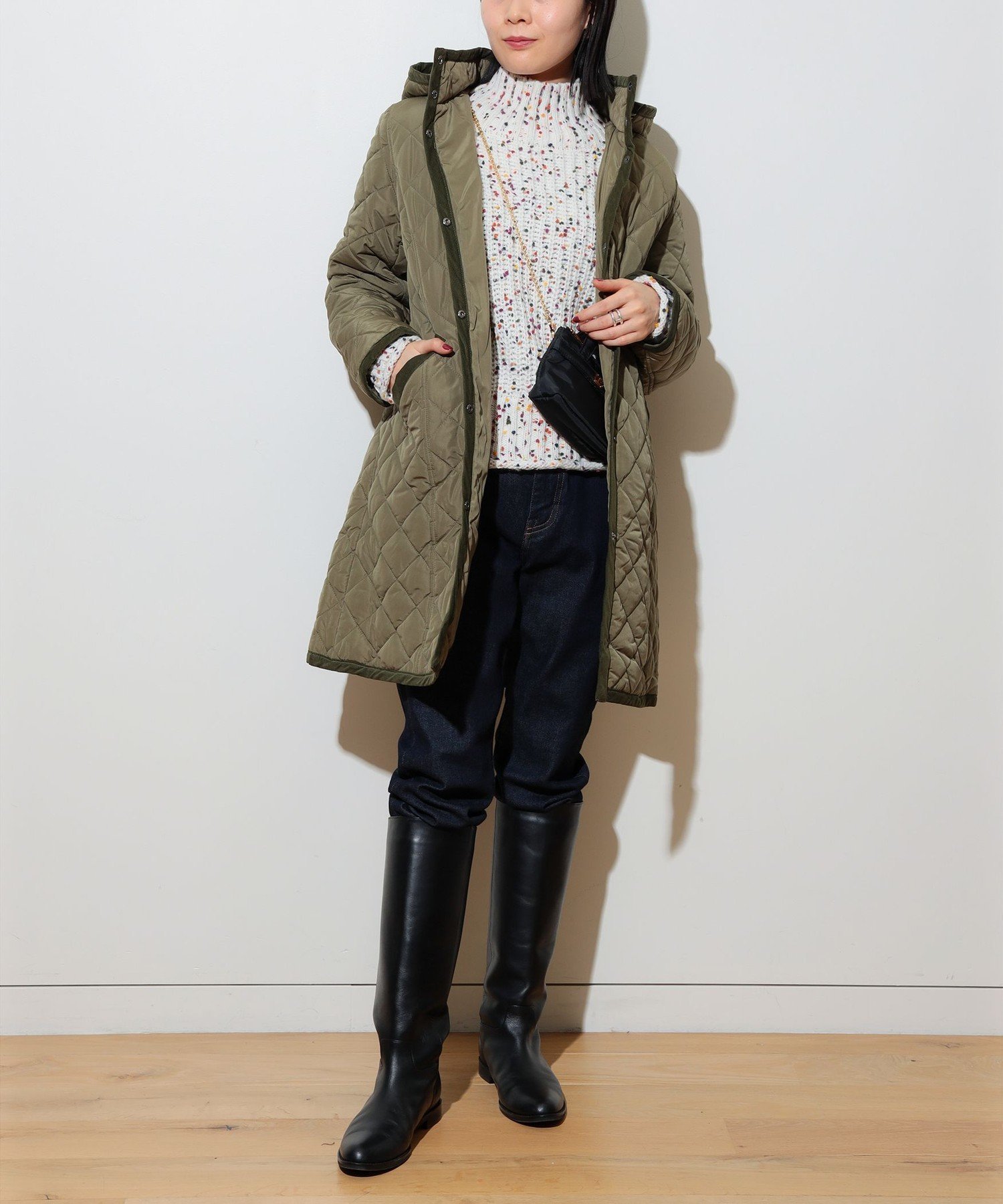 【その他のブランド/Other】のキルティング フード コート インテリア・キッズ・メンズ・レディースファッション・服の通販 founy(ファニー) 　ファッション　Fashion　レディースファッション　WOMEN　アウター　Coat Outerwear　コート　Coats　カットソー　Cut And Sew　キルティング　Quilting　コーデュロイ　Corduroy　軽量　Lightweight　スウェット　Sweat　チェック　Check　ドット　Dot　パイピング　Piping　ビジネス 仕事 通勤　Business　OLIVE|ID: prp329100004477792 ipo3291000000031745351