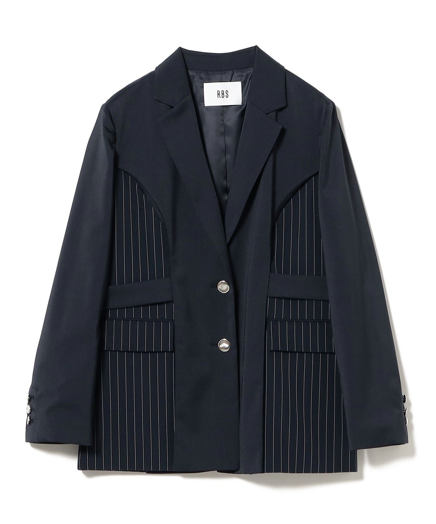 【ビームス ウイメン/BEAMS】の【6/12新規値下げ】RBS / サイド カーブ キリカエ ジャケット インテリア・キッズ・メンズ・レディースファッション・服の通販 founy(ファニー) 　ファッション　Fashion　レディースファッション　Ladies' Fashion Online　アウター　Coat Outerwear　ジャケット　Jackets　おすすめ　Recommend　ジャケット　Jacket　ストライプ　Stripe　セットアップ　Set Up　NAVY|ID: prp329100004477878 ipo3291000000032441211