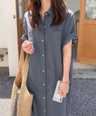 【ジュノア/JUNOAH】のリラックスマキシ丈シャツワンピース ブルー|ID: prp329100004477928 ipo3291000000031842448