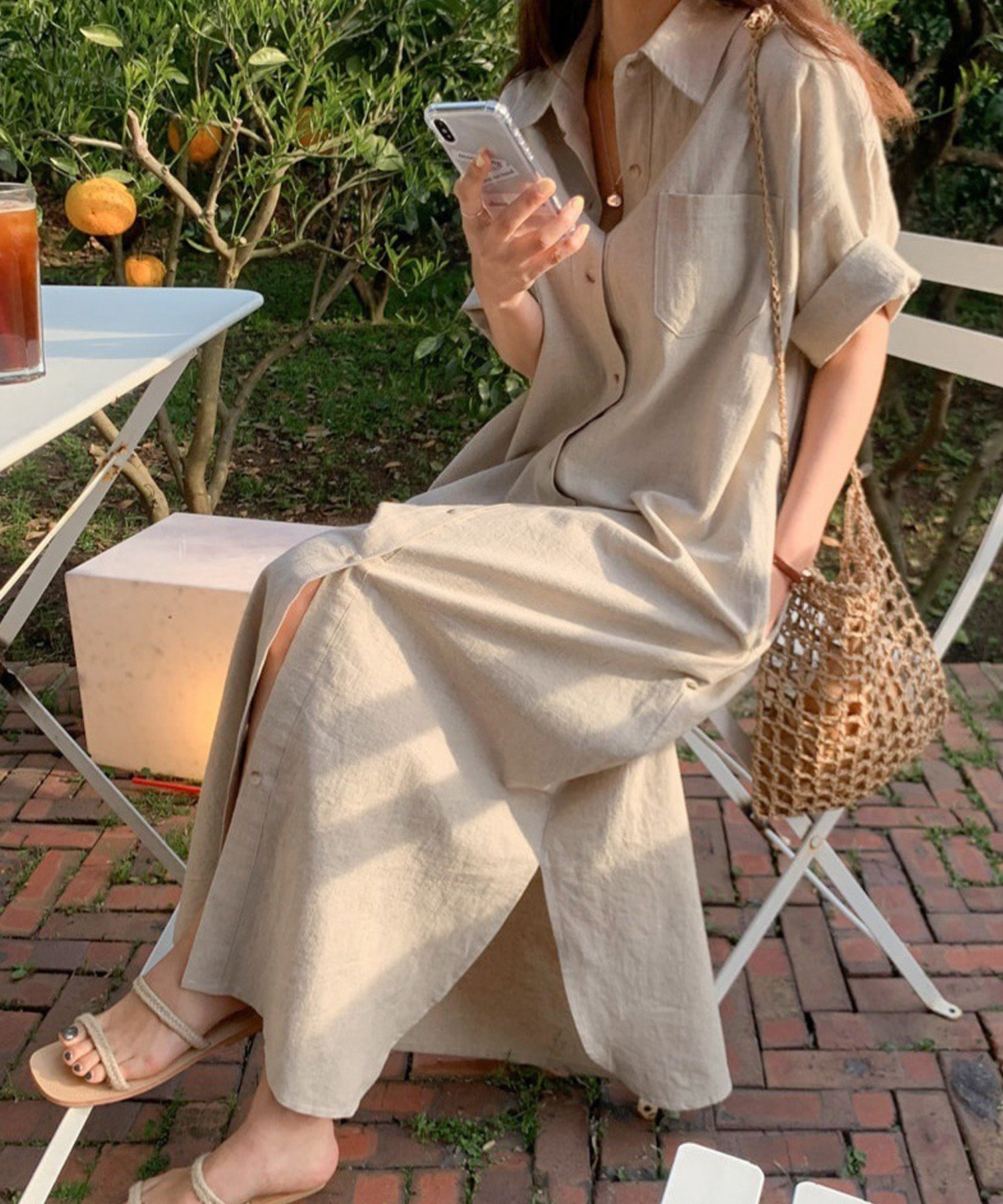 【ジュノア/JUNOAH】のリラックスマキシ丈シャツワンピース インテリア・キッズ・メンズ・レディースファッション・服の通販 founy(ファニー) 　ファッション　Fashion　レディースファッション　WOMEN　ワンピース　Dress　シャツワンピース　Shirt Dresses　マキシ　Maxi　リラックス　Relax　クリーム|ID: prp329100004477928 ipo3291000000031842450