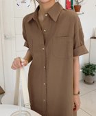 【ジュノア/JUNOAH】のリラックスマキシ丈シャツワンピース モカ|ID: prp329100004477928 ipo3291000000031842453