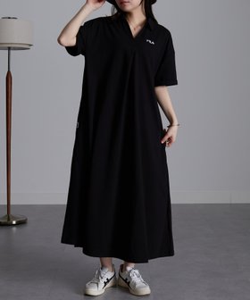 【ラナン/Ranan】のFILA ゆったりフレアーポロワンピース 人気、トレンドファッション・服の通販 founy(ファニー) ファッション Fashion レディースファッション Fashion for Women ワンピース Dresses シンプル Simple, Minimal ポケット Pocket, Pocket Detail ポロシャツ Polo Shirt, Collared Tee 夏 Summer 鹿の子 Piqué, Kanoko Fabric |ID:prp329100004478064