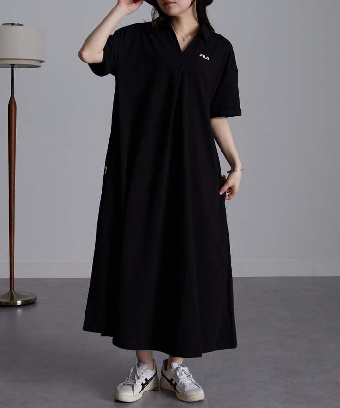 【ラナン/Ranan】のFILA ゆったりフレアーポロワンピース インテリア・キッズ・メンズ・レディースファッション・服の通販 founy(ファニー) https://founy.com/ ファッション Fashion レディースファッション Fashion for Women ワンピース Dresses シンプル Simple, Minimal ポケット Pocket, Pocket Detail ポロシャツ Polo Shirt, Collared Tee 夏 Summer 鹿の子 Piqué, Kanoko Fabric |ID: prp329100004478064 ipo3291000000033992687