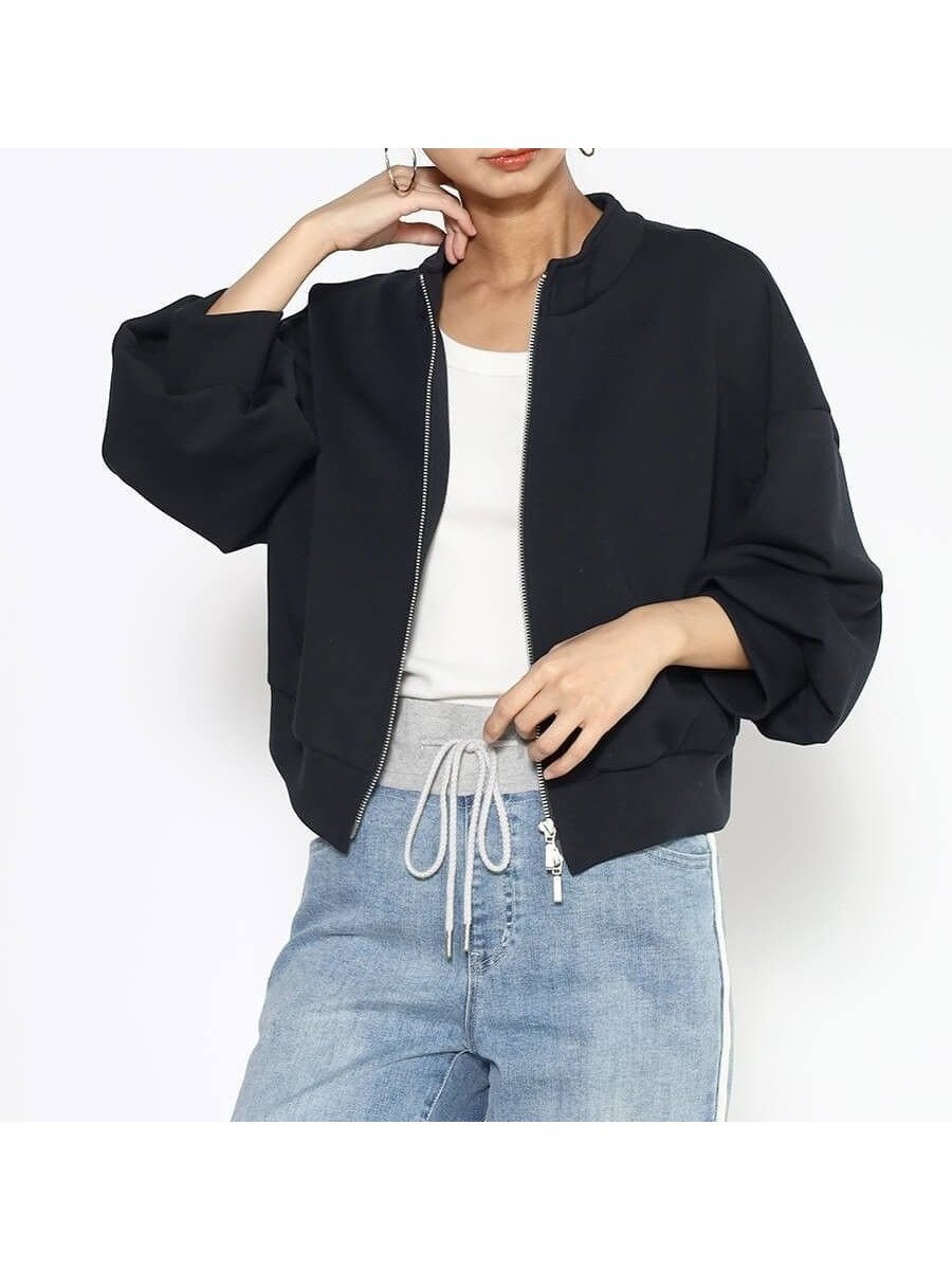 【ヴァン/Vin】のパフスリーブショートブルゾン 人気、トレンドファッション・服の通販 founy(ファニー) 　ファッション　Fashion　レディースファッション　Fashion for Women　アウター　Coat / Outerwear Collection　ブルゾンジャケット・スポーティアウター　Blouson Jackets　インナー　Innerwear　コンパクト　Compact, Small Size　ショート　Short, Short Length　ジップ　Zip, Zipper　スリーブ　Sleeve, Long Sleeve / Short Sleeve　バランス　Balance, Style Balance　ブルゾン　Blouson, Bomber Jacket　ボトム　Bottoms, Lower Wear　ワイド　Wide, Wide Fit　羽織　Haori, Light Jacket　 other-1|ID: prp329100004478115 ipo3291000000032449321