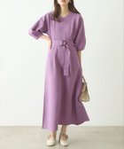 【ナチュラルクチュール/natural couture】の【WEB限定】ランタンスリーブポリニットワンピース パープル|ID: prp329100004478133 ipo3291000000031964427